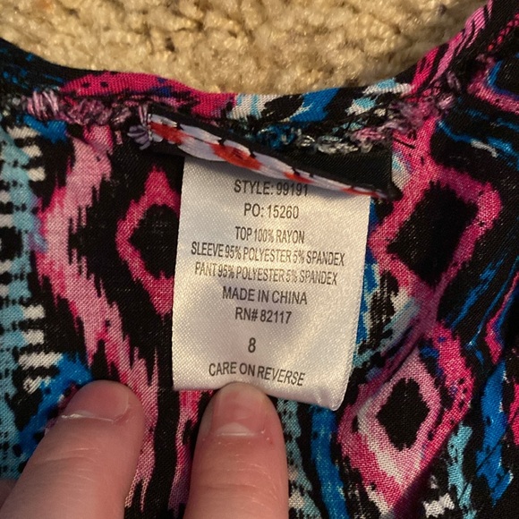 Dressy Black romper with lace sleeves size 8 - Picture 3 of 5